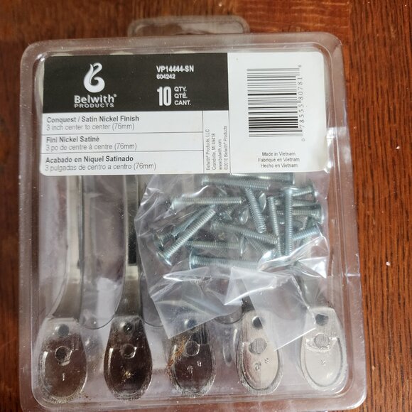 Belwith P14444-SN Drawer Pull Handle 3" Centers Satin Nickel 1 Modern-Qty 10 - Picture 2 of 4